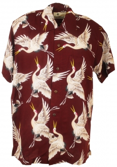 Kyoto Burgundy Hawaiian Shirt