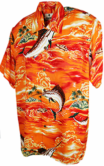 Marlin Orange Hawaiian Shirt