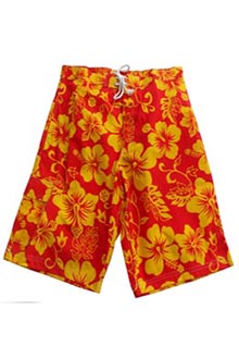Hibiscus Red and Yellow Bermuda Shorts
