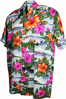 San Andres Grey Hawaiian Shirt