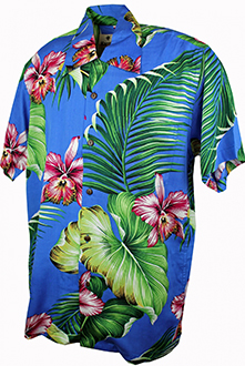 Manoa Blue Hawaiian Shirt