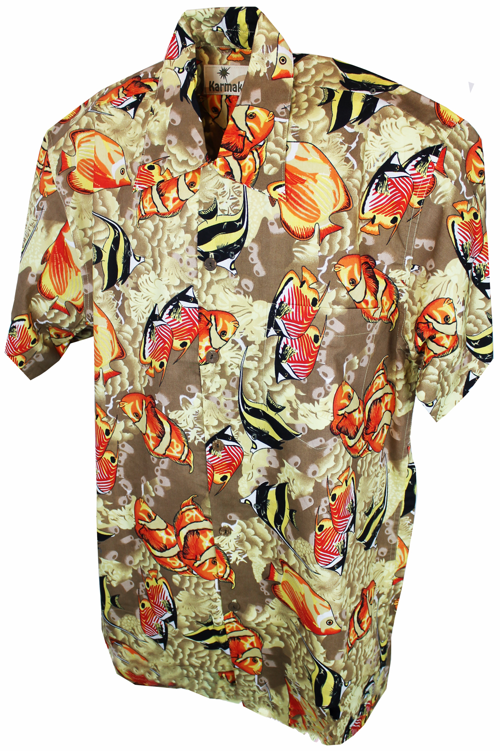 Hawaiian Shirt Coral Fish Cotton