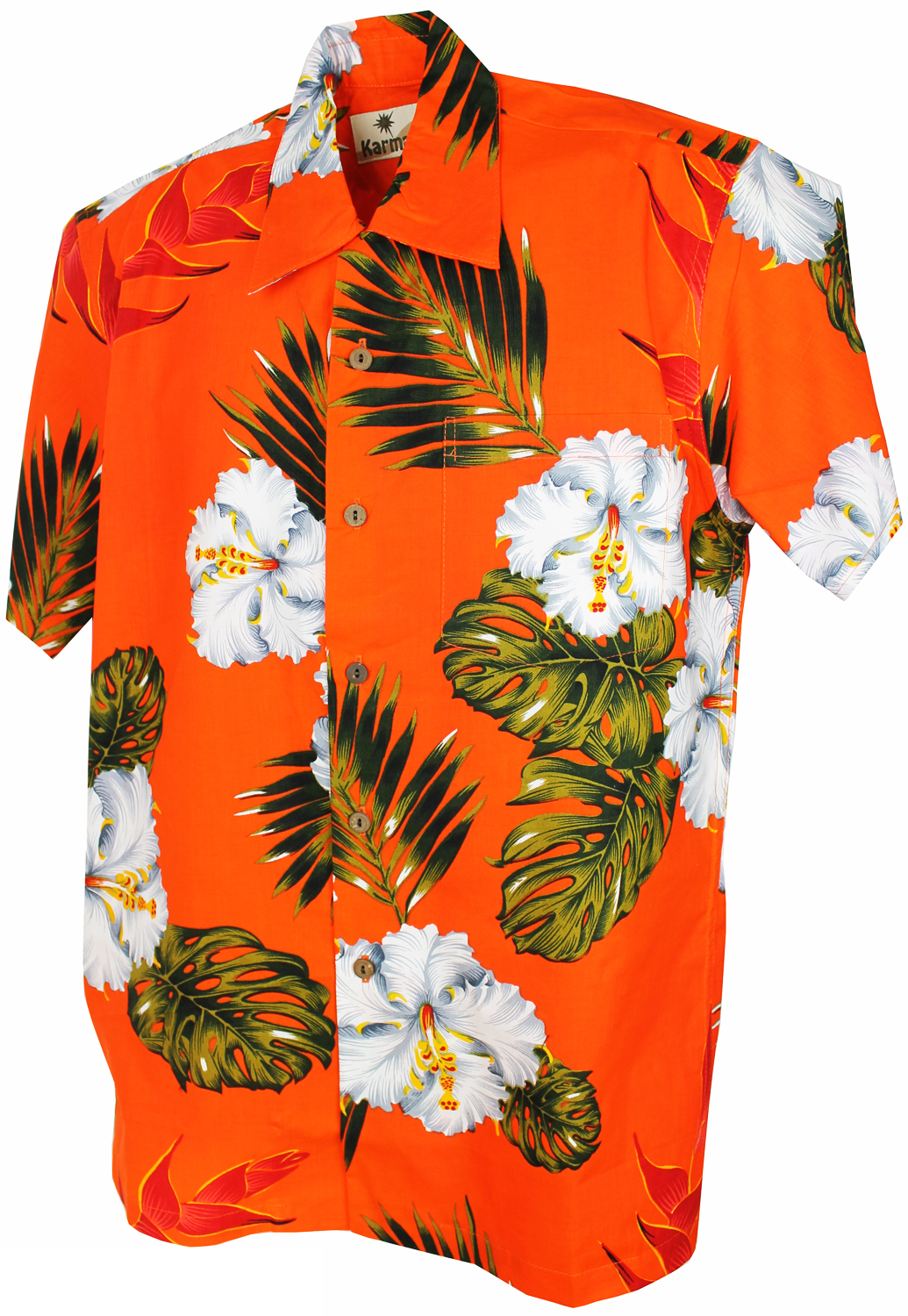 orange tropical shirt