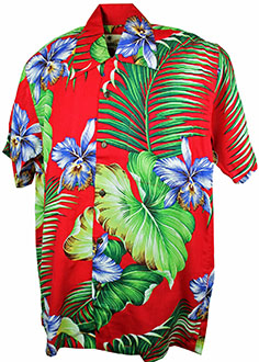 Manoa Red Hawaiian Shirt