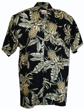 Big Pineapple Black Hawaiian Shirt