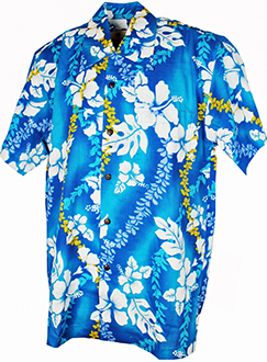 San Pedro Turquoise Hawaiian Shirt