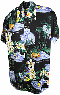 Polynesia Black Hawaiian Shirt