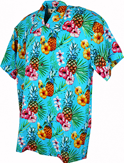 Pineapple Turquoise Hawaiian Shirt
