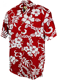 Waikiki Bright Red Hawaiian Shirt