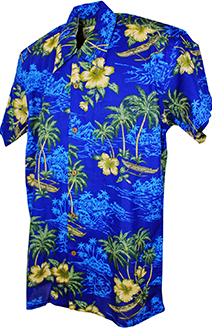 Aruba Cotton Blue Hawaiian Shirt