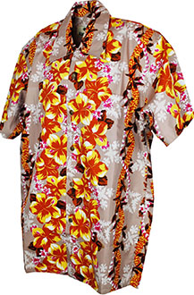Creole Cotton Beige Hawaiian Shirt