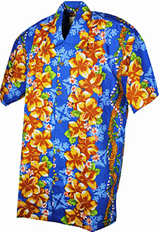 Creole Cotton Blue Hawaiian Shirt