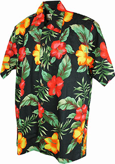 Soho Cotton Black Hawaiian Shirt