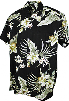 Santa Monica Black Hawaiian Shirt