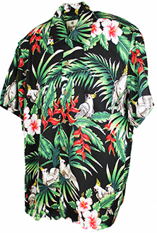 Paradise Birds Black Hawaiian Shirt