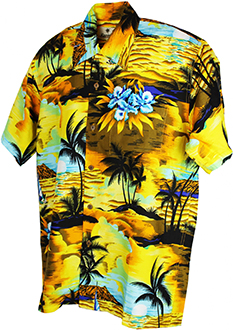 Sunset Yellow Hawaiian Shirt