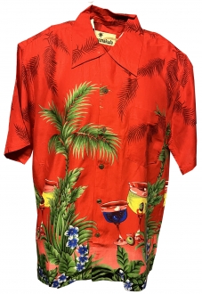 Cocktail Red Hawaiian Shirt