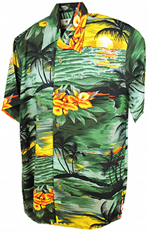 Sunset Green Hawaiian Shirt