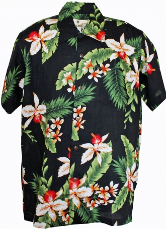 Cayo Black Hawaiian Shirt