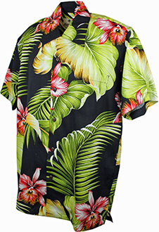 Manoa Black Hawaiian Shirt