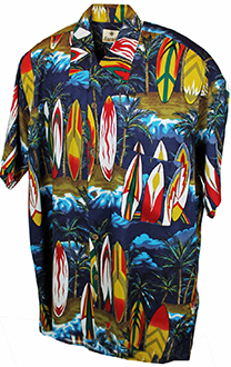 Jungle Surf Blue Hawaiian Shirt