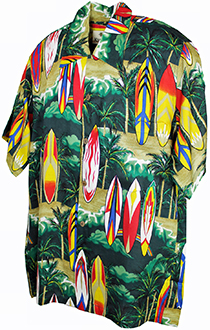 Jungle Surf Green Hawaiian Shirt