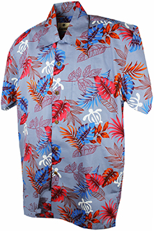 Lido Cotton Steel Hawaiian Shirt