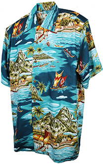 Madagascar Turq Hawaiian Shirt