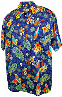 Mandolin Blue Hawaiian Shirt