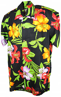 Moloka Cotton Black Hawaiian Shirt