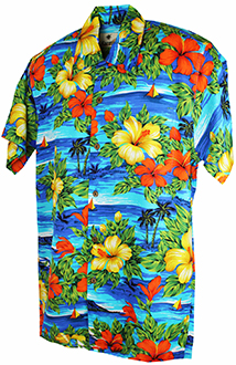 San Andres Blue Hawaiian Shirt
