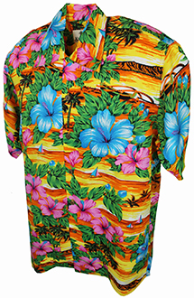 San Andres Yellow Hawaiian Shirt