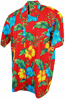 Soho Cotton Red Hawaiian Shirt