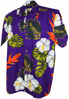 Vegas Cotton Purple Hawaiian Shirt