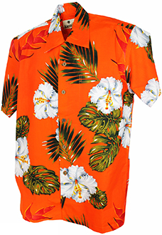 Vegas Cotton Orange Hawaiian Shirt
