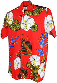 Vegas Cotton Red Hawaiian Shirt